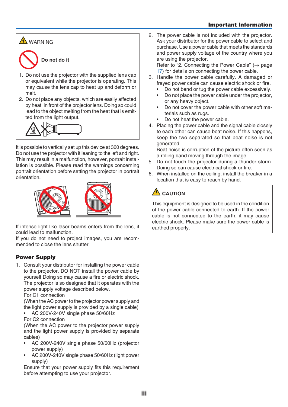 NEC 40,000-Lumen 4K Laser Installation Projector User Manual | Page 5 / 192