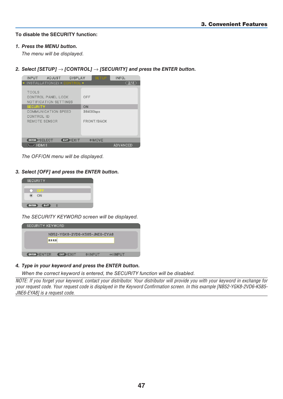NEC 40,000-Lumen 4K Laser Installation Projector User Manual | Page 64 / 192