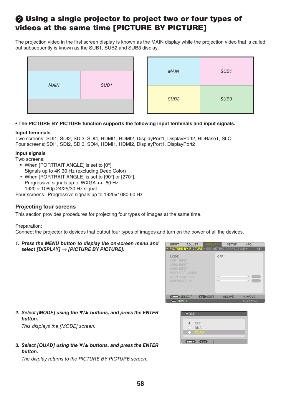Picture by picture | NEC 40,000-Lumen 4K Laser Installation Projector User Manual | Page 75 / 192
