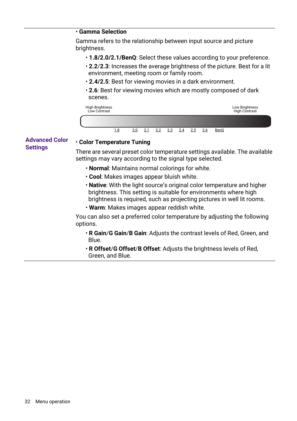 BenQ LH730 4000-Lumen Full HD LED DLP Projector User Manual | Page 32 / 54
