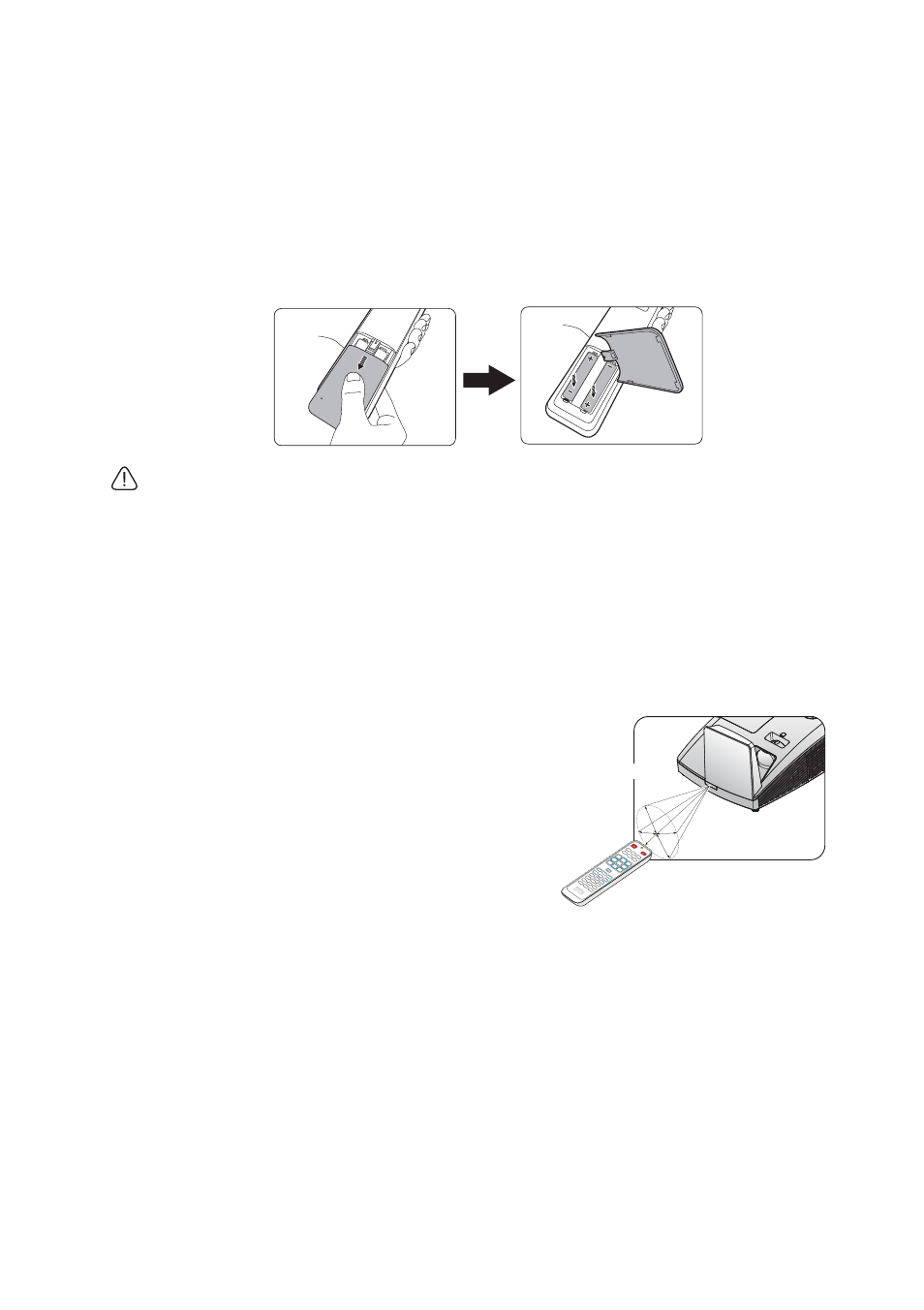 Replacing the remote control battery, Remote control effective range | BenQ MW855UST+ 3500-Lumen WXGA Ultra-Short Throw DLP Projector User Manual | Page 15 / 77
