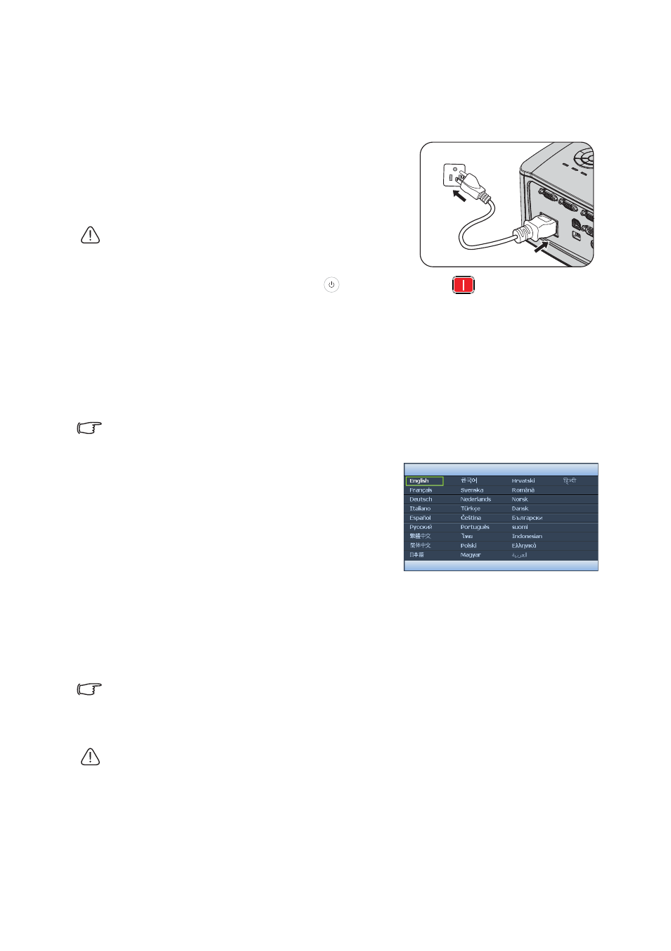 Operation, Starting up the projector, Adjusting the projected image | Adjusting the projection angle | BenQ MW855UST+ 3500-Lumen WXGA Ultra-Short Throw DLP Projector User Manual | Page 25 / 77