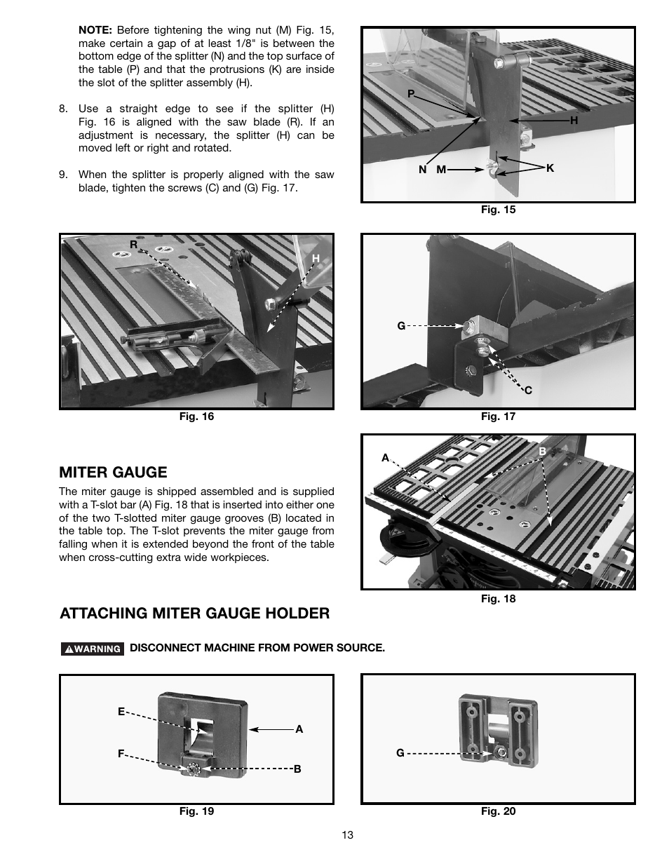 Miter gauge, Attaching miter gauge holder | Delta ts200ls User Manual | Page 13 / 27