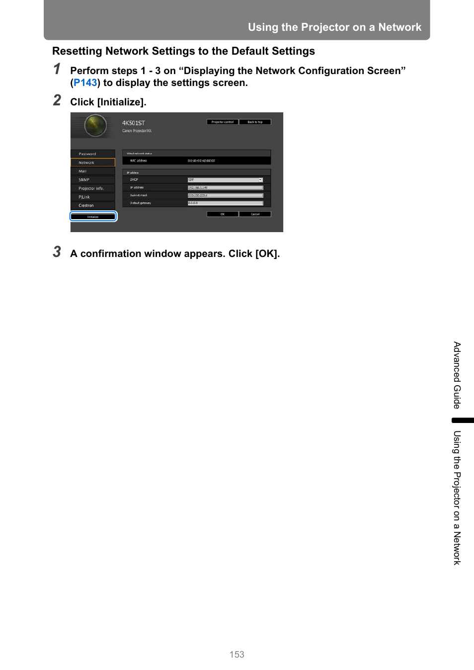 Canon REALiS 4K501ST Pro AV 5000-Lumen LCoS Projector User Manual | Page 153 / 196