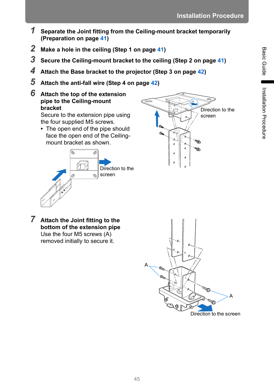 Canon REALiS 4K501ST Pro AV 5000-Lumen LCoS Projector User Manual | Page 45 / 196