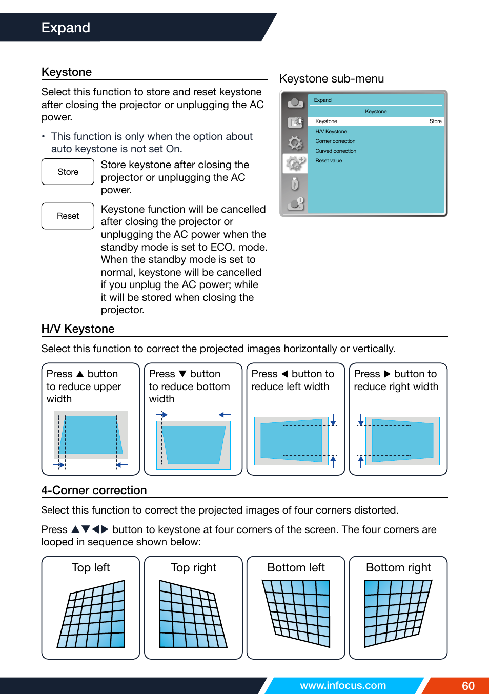 Expand | InFocus IN1026 Advanced 4200-Lumen WXGA 3LCD Projector User Manual | Page 60 / 131