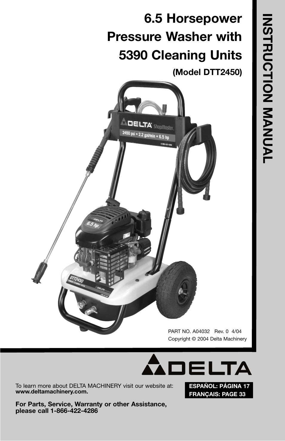 Delta DTT2450 User Manual | 16 pages