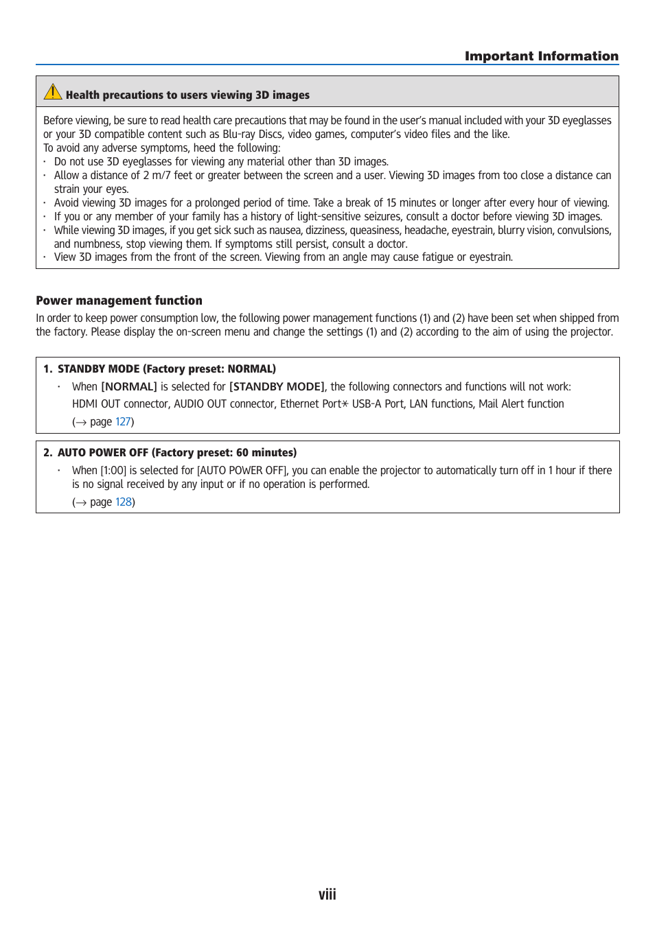 Viii | Ricoh PJ WU6181N 6200-Lumen WUXGA LCD Projector (No Lens) User Manual | Page 10 / 268