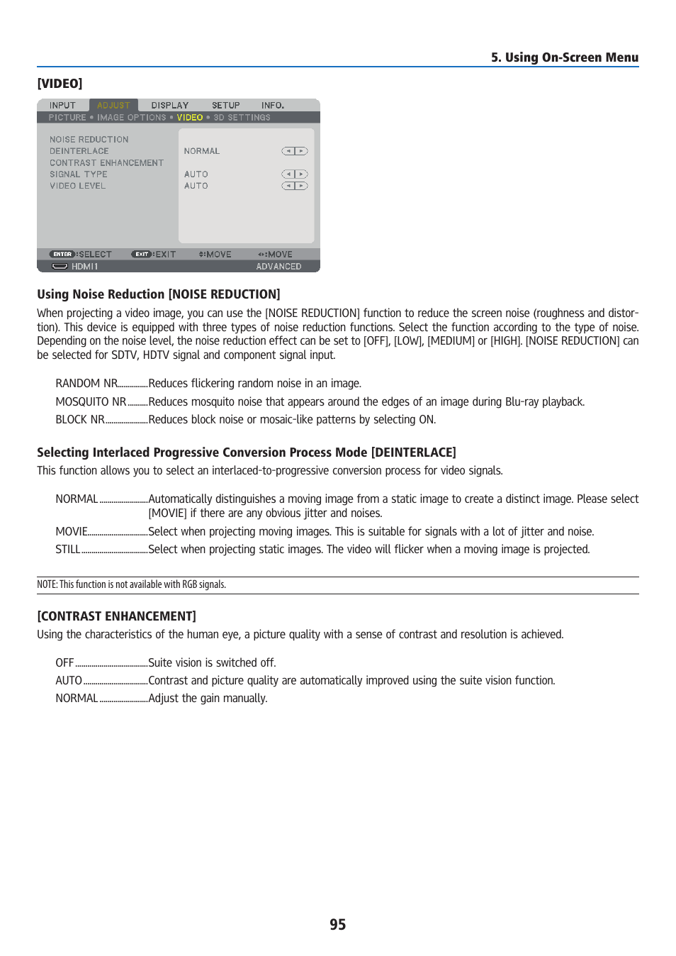 Video | Ricoh PJ WU6181N 6200-Lumen WUXGA LCD Projector (No Lens) User Manual | Page 110 / 268