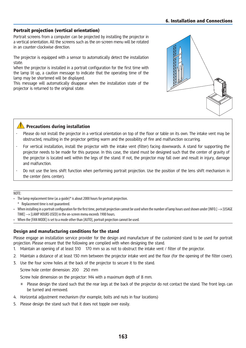 Portrait projection (vertical orientation) | Ricoh PJ WU6181N 6200-Lumen WUXGA LCD Projector (No Lens) User Manual | Page 178 / 268