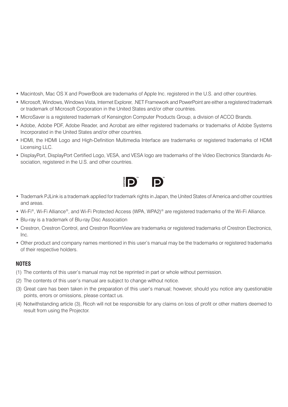 Ricoh PJ WU6181N 6200-Lumen WUXGA LCD Projector (No Lens) User Manual | Page 2 / 268