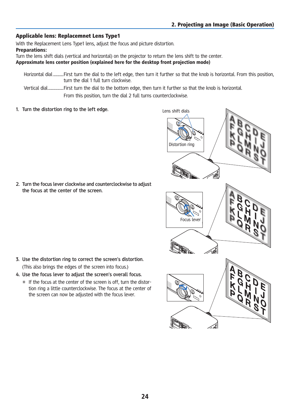 Applicable lens: replacemnet lens type1 | Ricoh PJ WU6181N 6200-Lumen WUXGA LCD Projector (No Lens) User Manual | Page 39 / 268