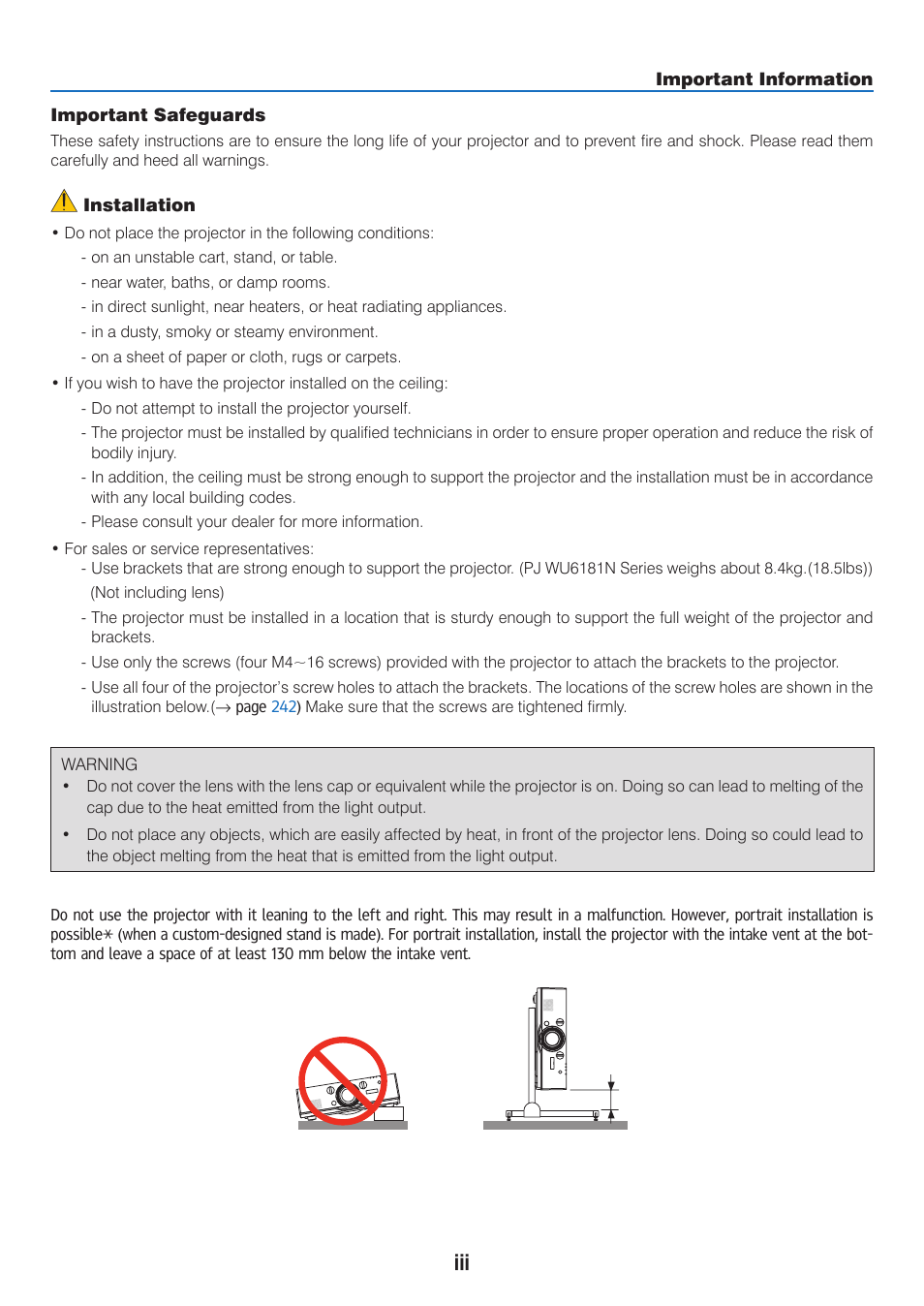 Ricoh PJ WU6181N 6200-Lumen WUXGA LCD Projector (No Lens) User Manual | Page 5 / 268