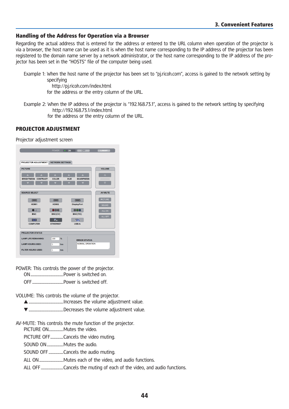 Ricoh PJ WU6181N 6200-Lumen WUXGA LCD Projector (No Lens) User Manual | Page 59 / 268