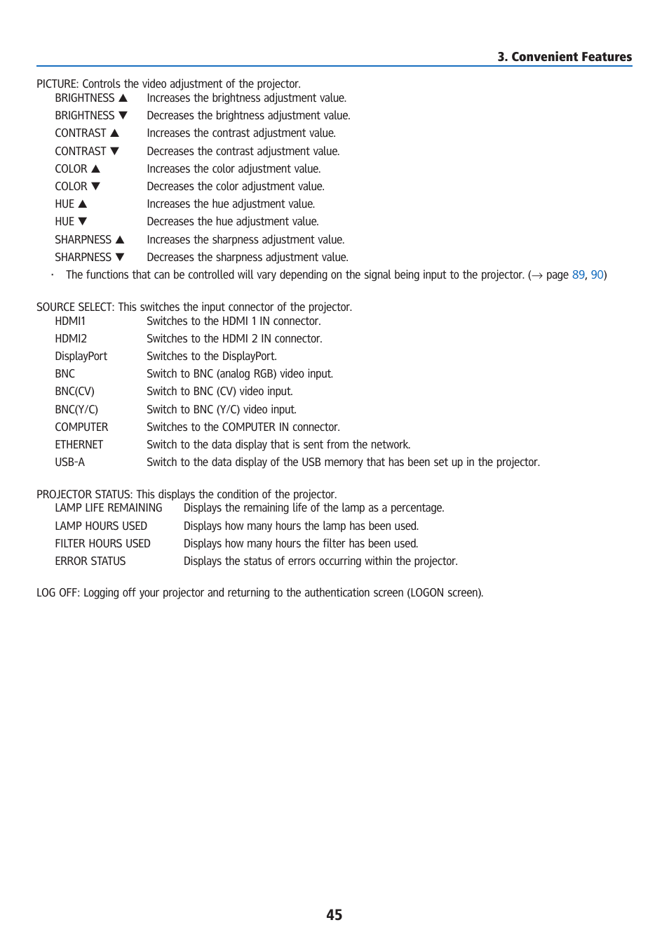 Ricoh PJ WU6181N 6200-Lumen WUXGA LCD Projector (No Lens) User Manual | Page 60 / 268