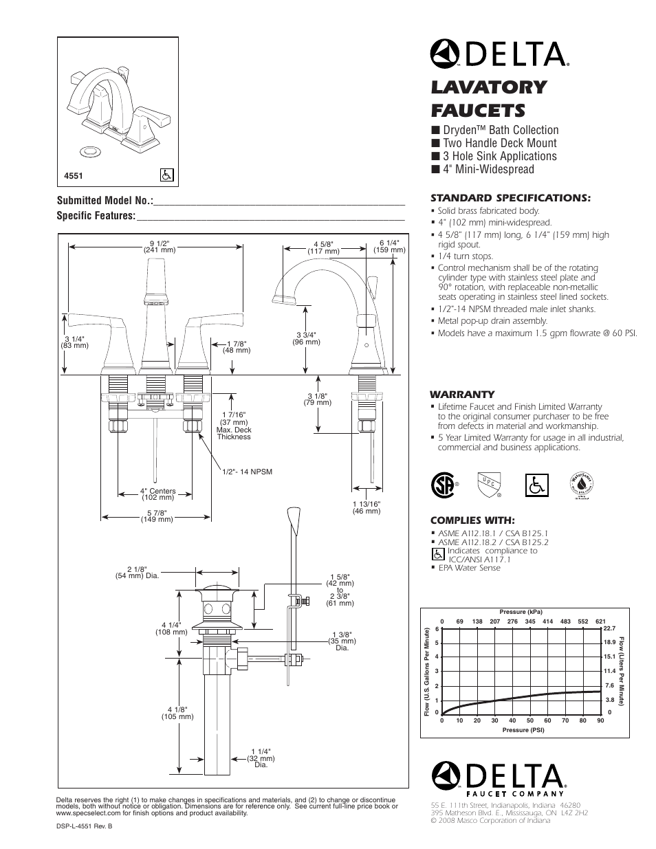 Delta 4551 User Manual | 1 page