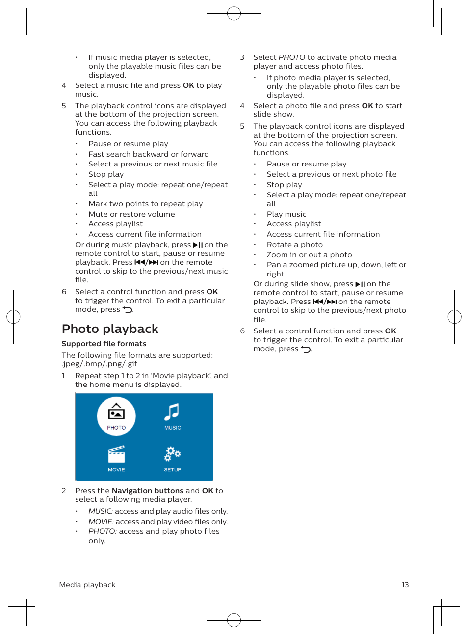 Photo playback | Philips NeoPix Easy 2+ HD LCD Projector User Manual | Page 14 / 154