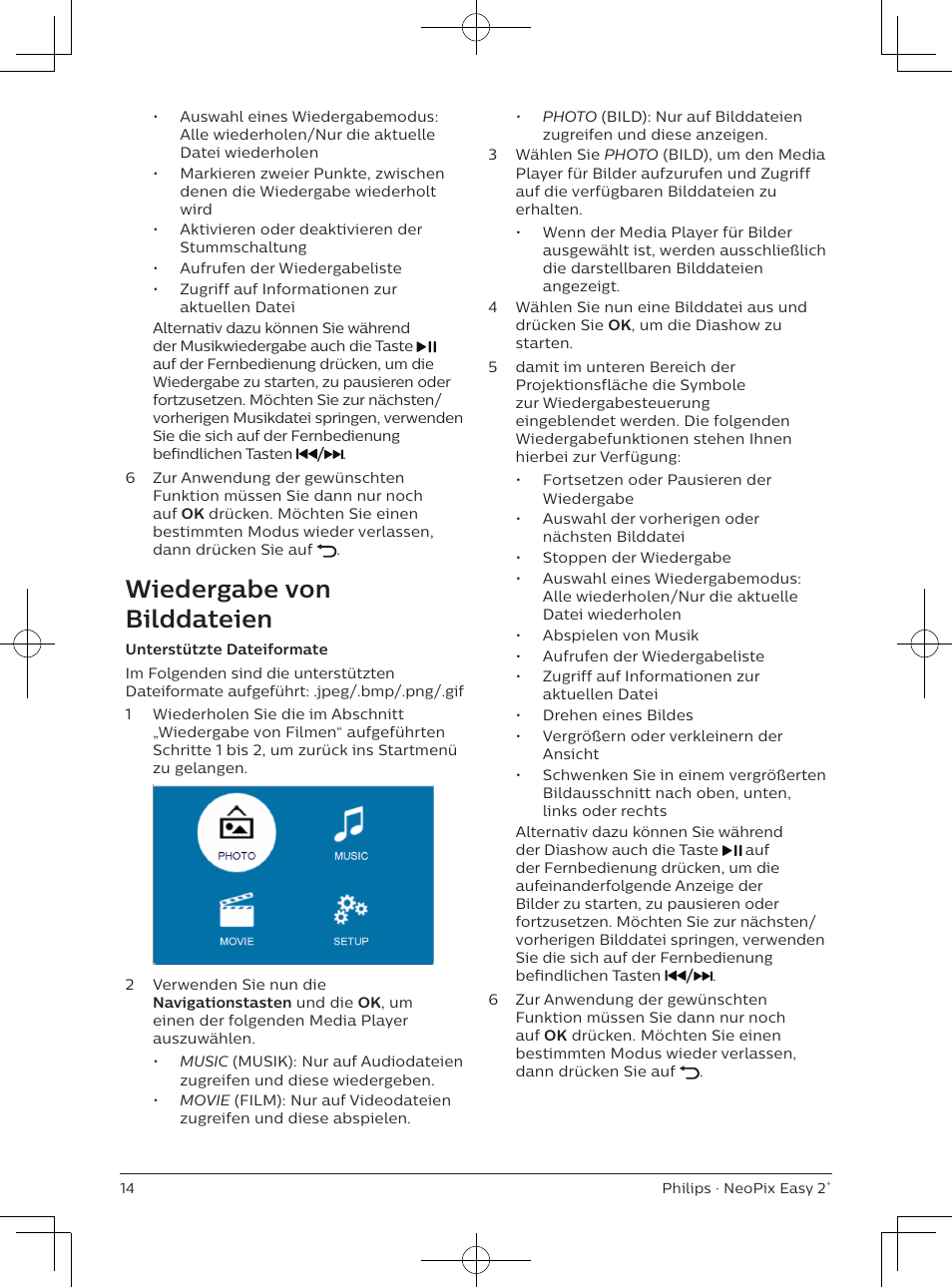 Wiedergabe von bilddateien | Philips NeoPix Easy 2+ HD LCD Projector User Manual | Page 57 / 154