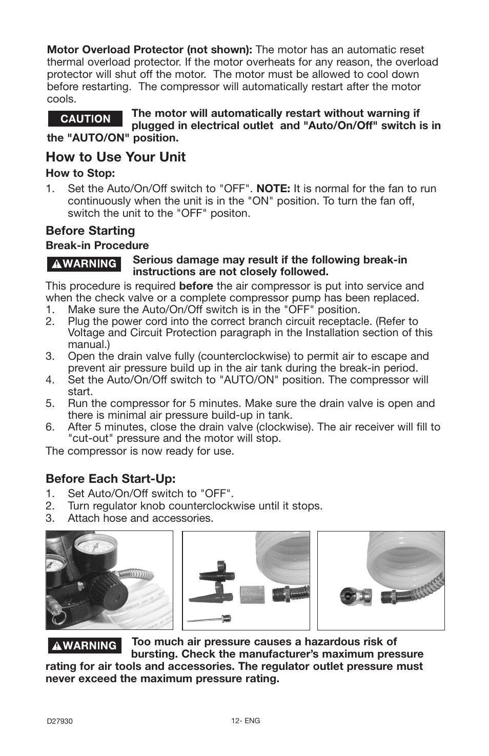 How to use your unit | Delta ShopMaster CP200 User Manual | Page 12 / 18