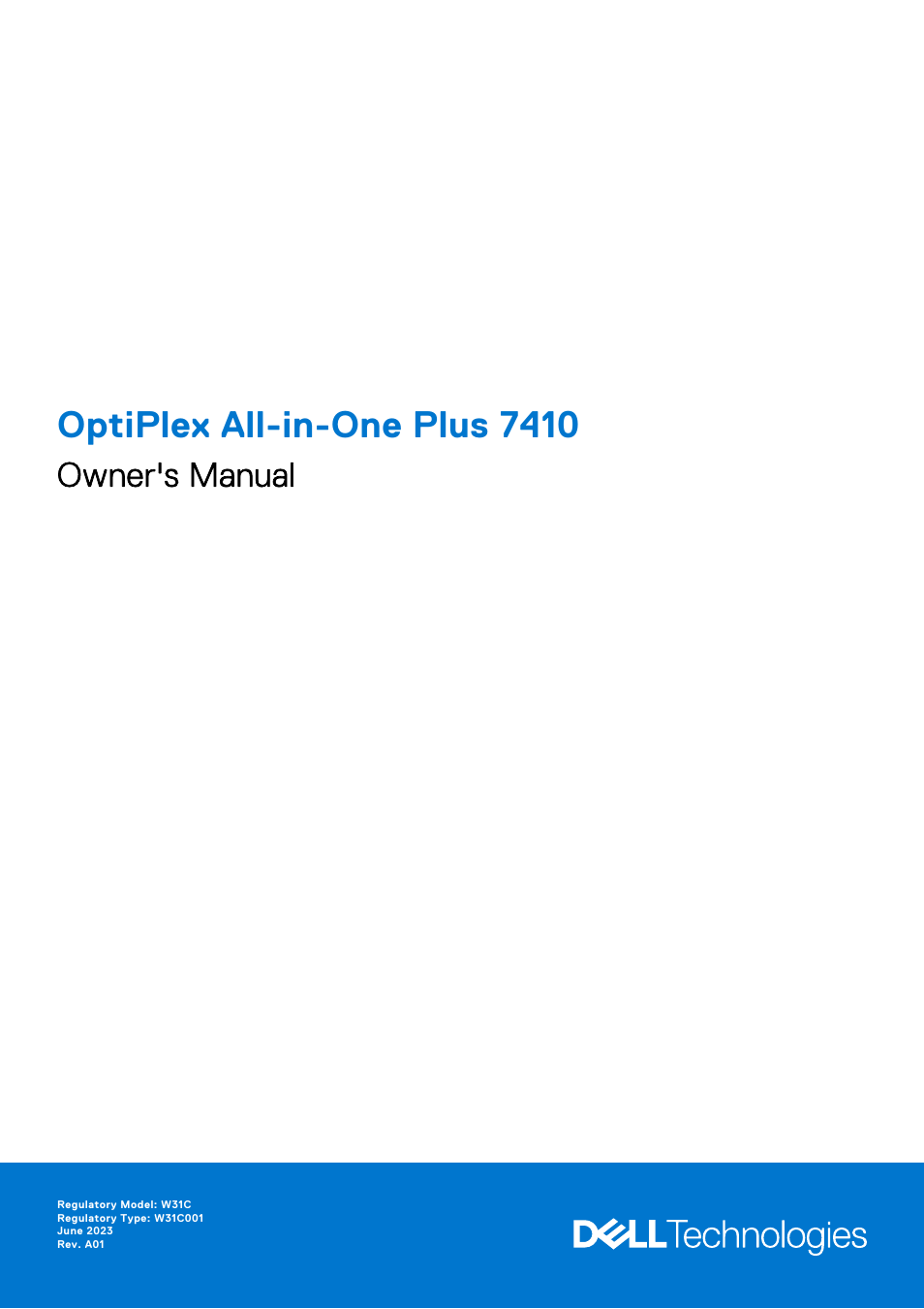 Dell 23.8" OptiPlex 7410 All-in-One Desktop Computer (Gray) User Manual | 129 pages