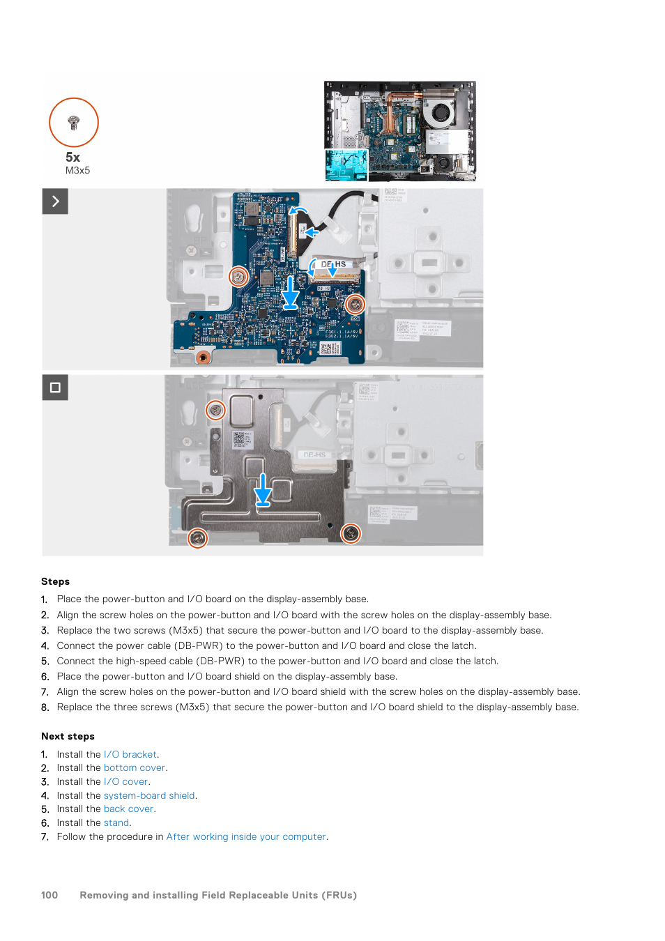 Dell 23.8" OptiPlex 7410 All-in-One Desktop Computer (Gray) User Manual | Page 100 / 129
