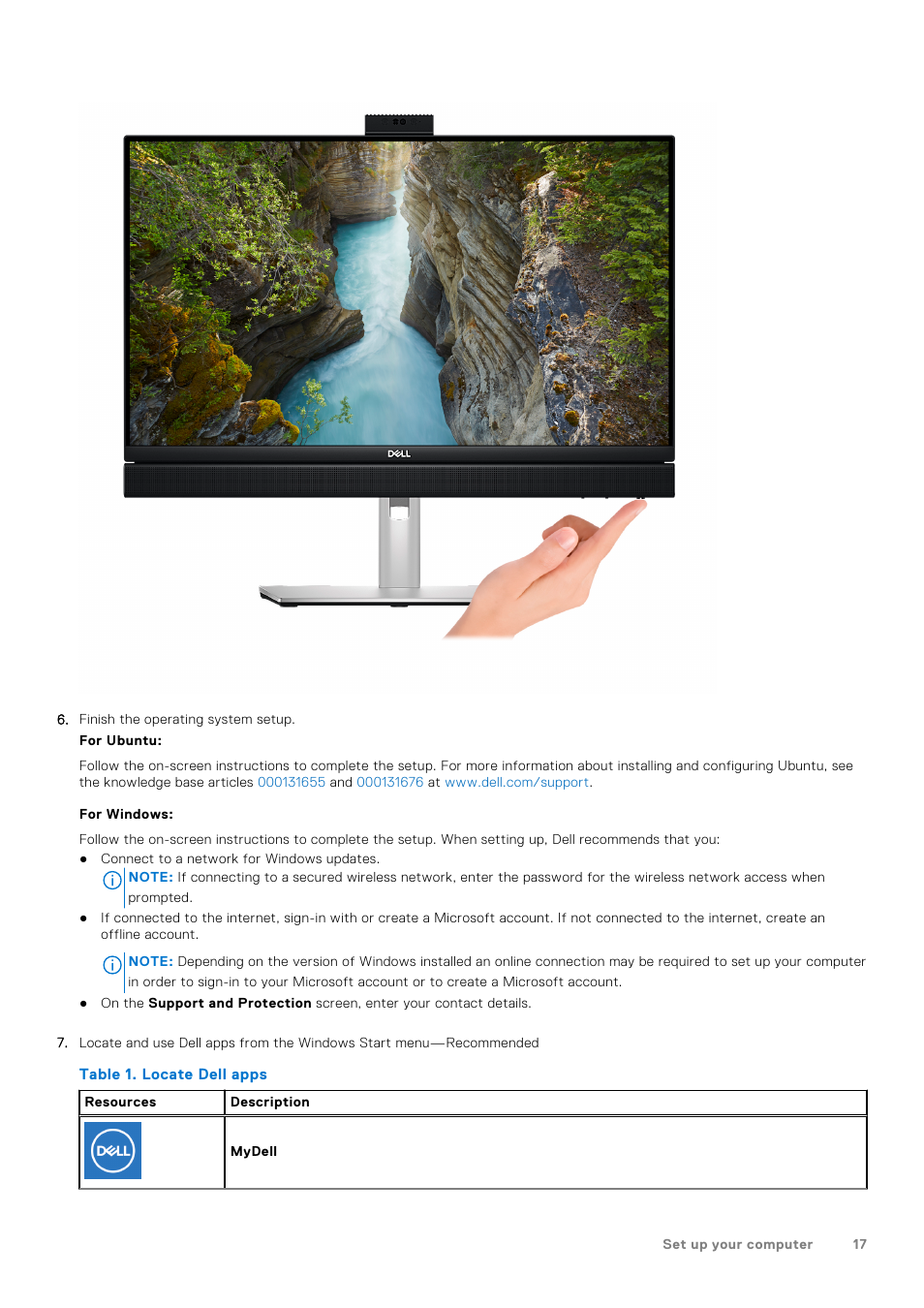 Dell 23.8" OptiPlex 7410 All-in-One Desktop Computer (Gray) User Manual | Page 17 / 129