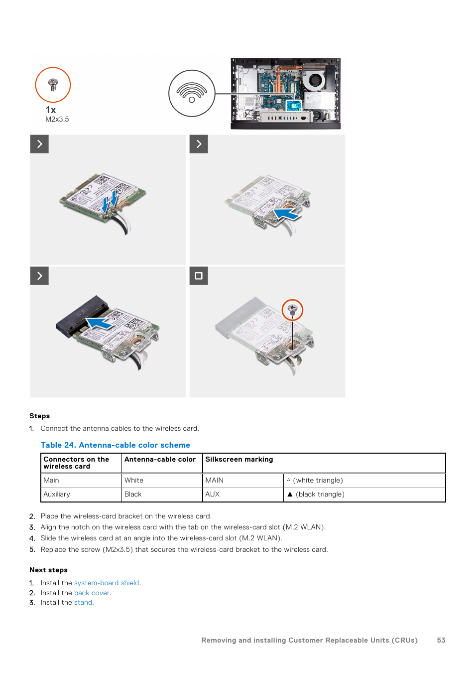 Dell 23.8" OptiPlex 7410 All-in-One Desktop Computer (Gray) User Manual | Page 53 / 129