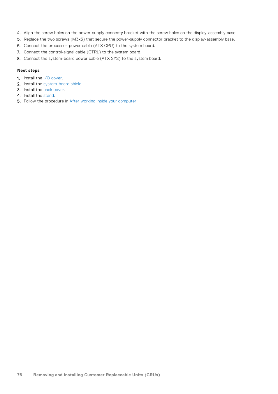 Dell 23.8" OptiPlex 7410 All-in-One Desktop Computer (Gray) User Manual | Page 76 / 129