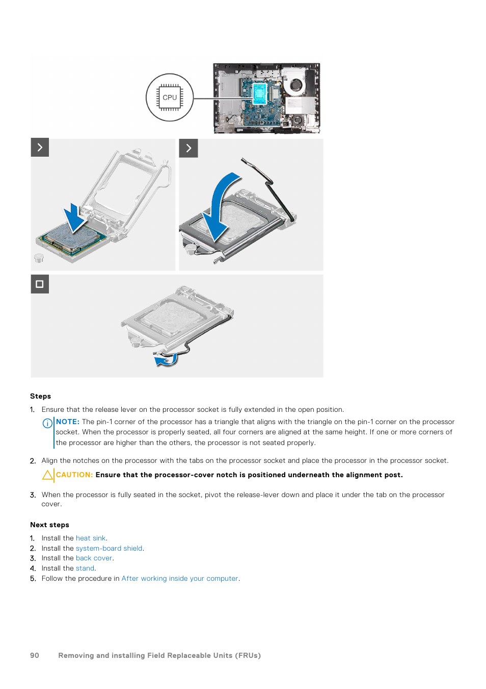 Dell 23.8" OptiPlex 7410 All-in-One Desktop Computer (Gray) User Manual | Page 90 / 129