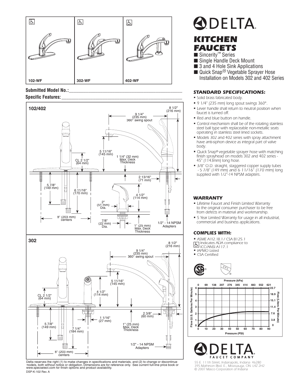 Delta 102-WF User Manual | 1 page