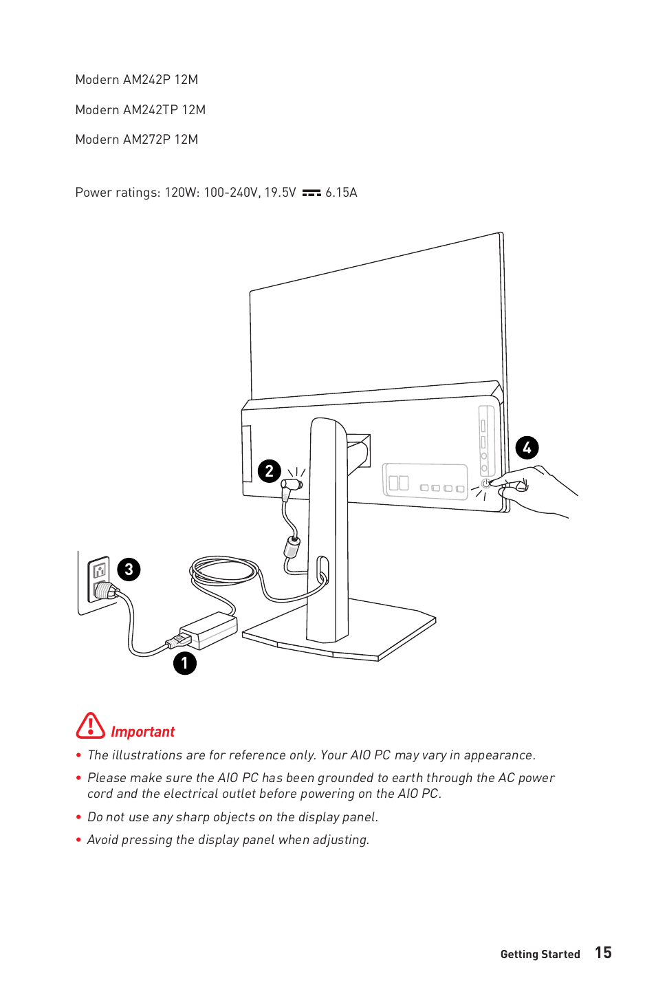 MSI 27" Modern AM272P All-in-One Desktop Computer (Black) User Manual | Page 15 / 49