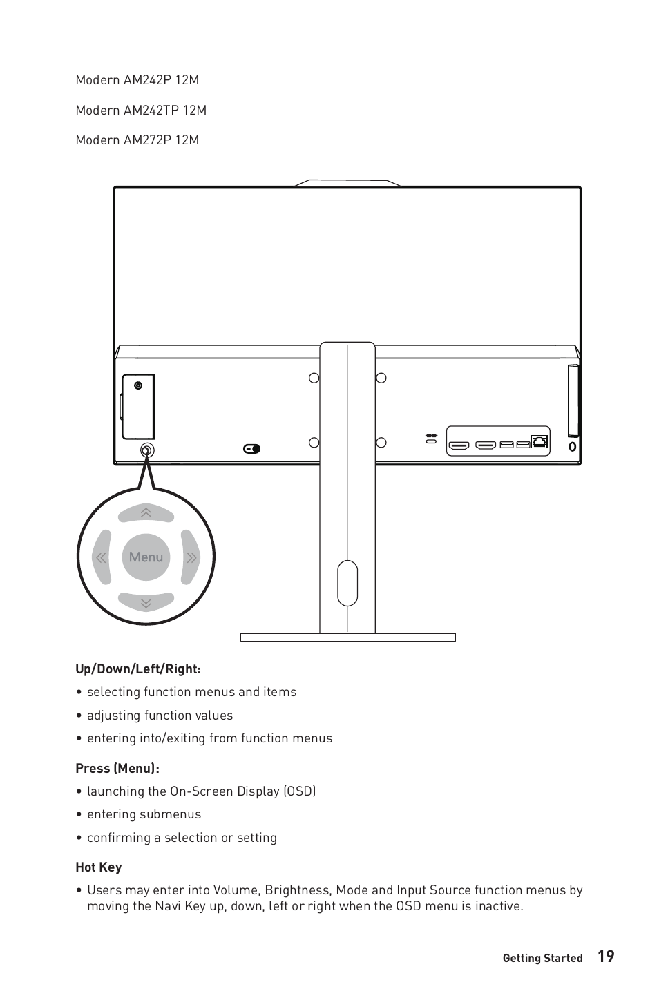 MSI 27" Modern AM272P All-in-One Desktop Computer (Black) User Manual | Page 19 / 49