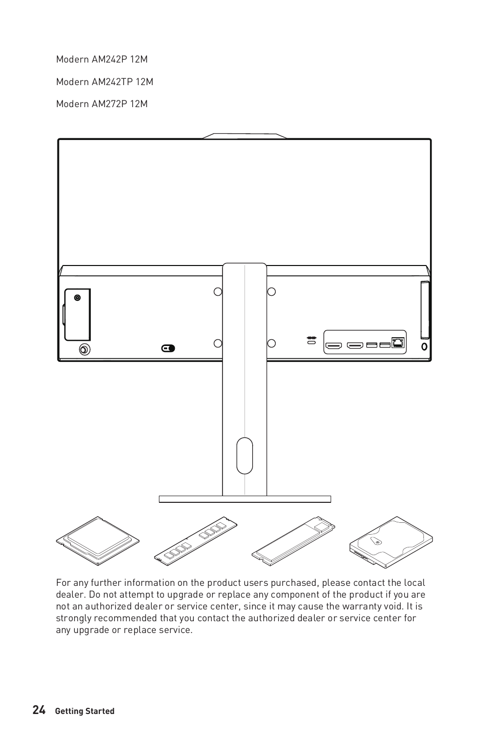 MSI 27" Modern AM272P All-in-One Desktop Computer (Black) User Manual | Page 24 / 49