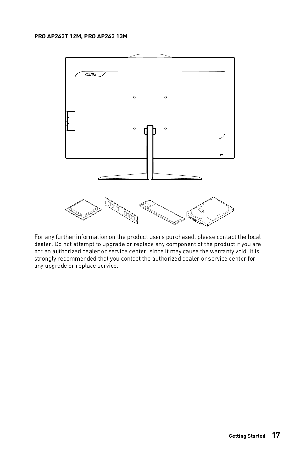 MSI 23.8" PRO AP243TP 12M Multi-Touch All-in-One Desktop Computer User Manual | Page 17 / 42