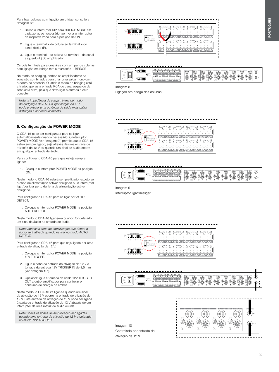 Configuração do power mode, Configuração do power mode 4 | Bowers & Wilkins CDA-16 16-Channel 8 Zone Distribution Amplifier User Manual | Page 29 / 73