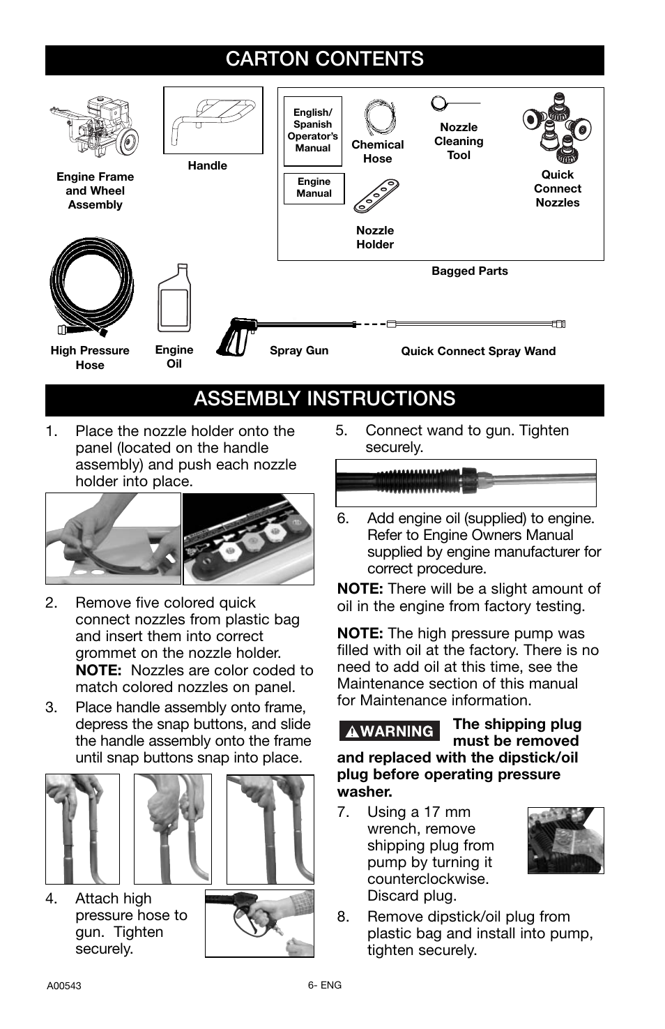 Assembly instructions, Carton contents | Delta A00543 User Manual | Page 6 / 16