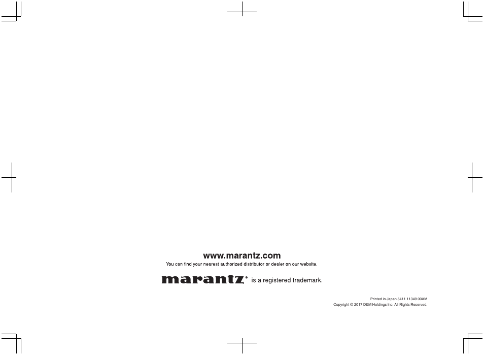 Marantz PM-10 Stereo 200W Power Amplifier (Black) User Manual | Page 32 / 32