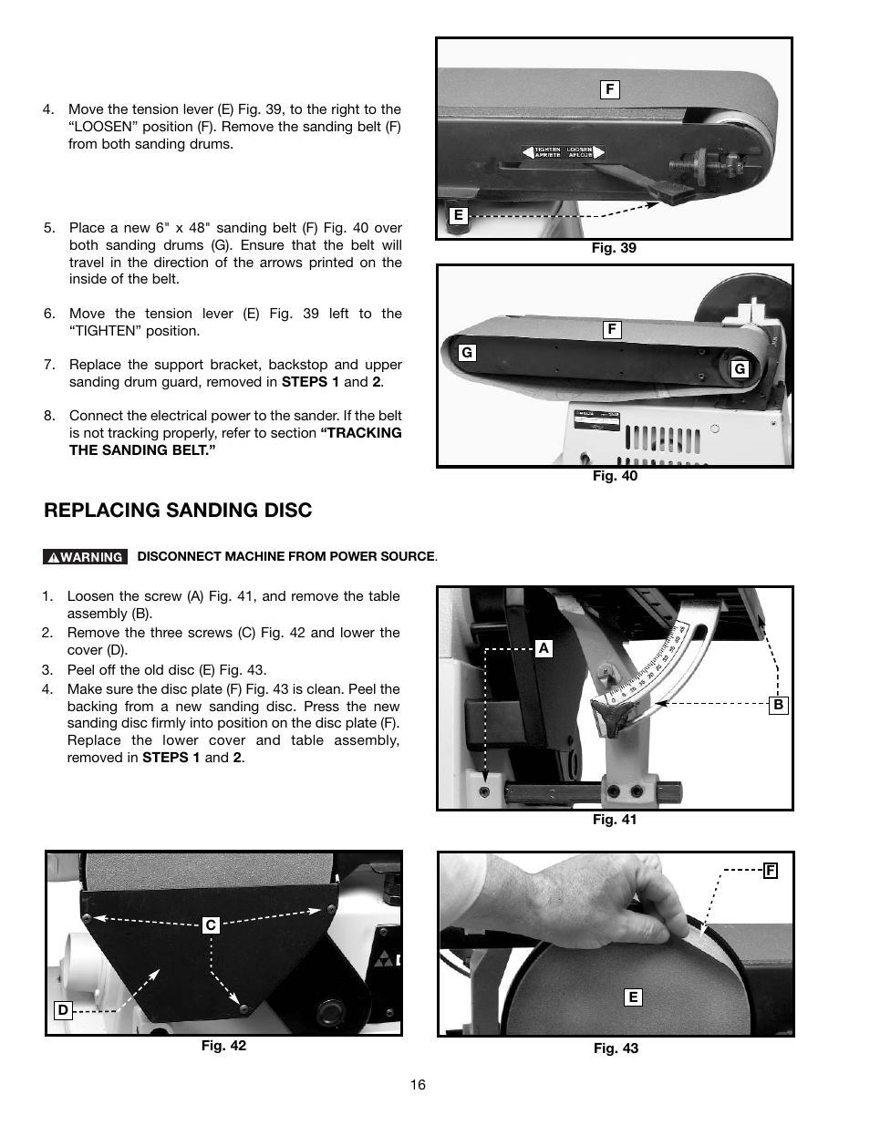 Replacing sanding disc | Delta (Model 31-695) User Manual | Page 16 / 21