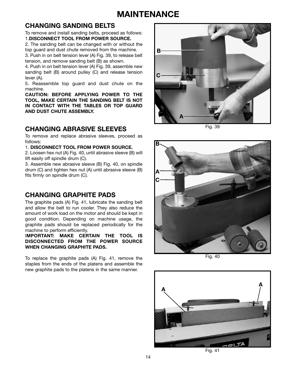 Maintenance | Delta 31-392 User Manual | Page 14 / 16