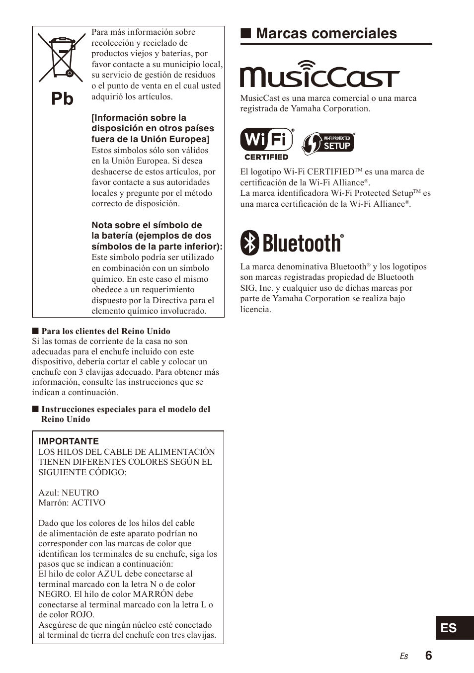 Marcas comerciales | Yamaha WXA-50 MusicCast Wireless Streaming Amplifier (Dark Silver) User Manual | Page 39 / 52