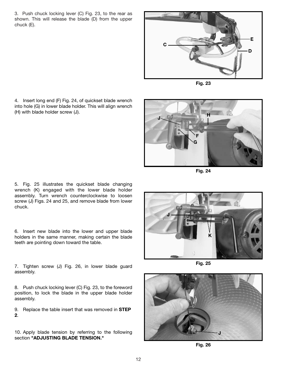 Delta SHOPMASTER SS250 User Manual | Page 12 / 20