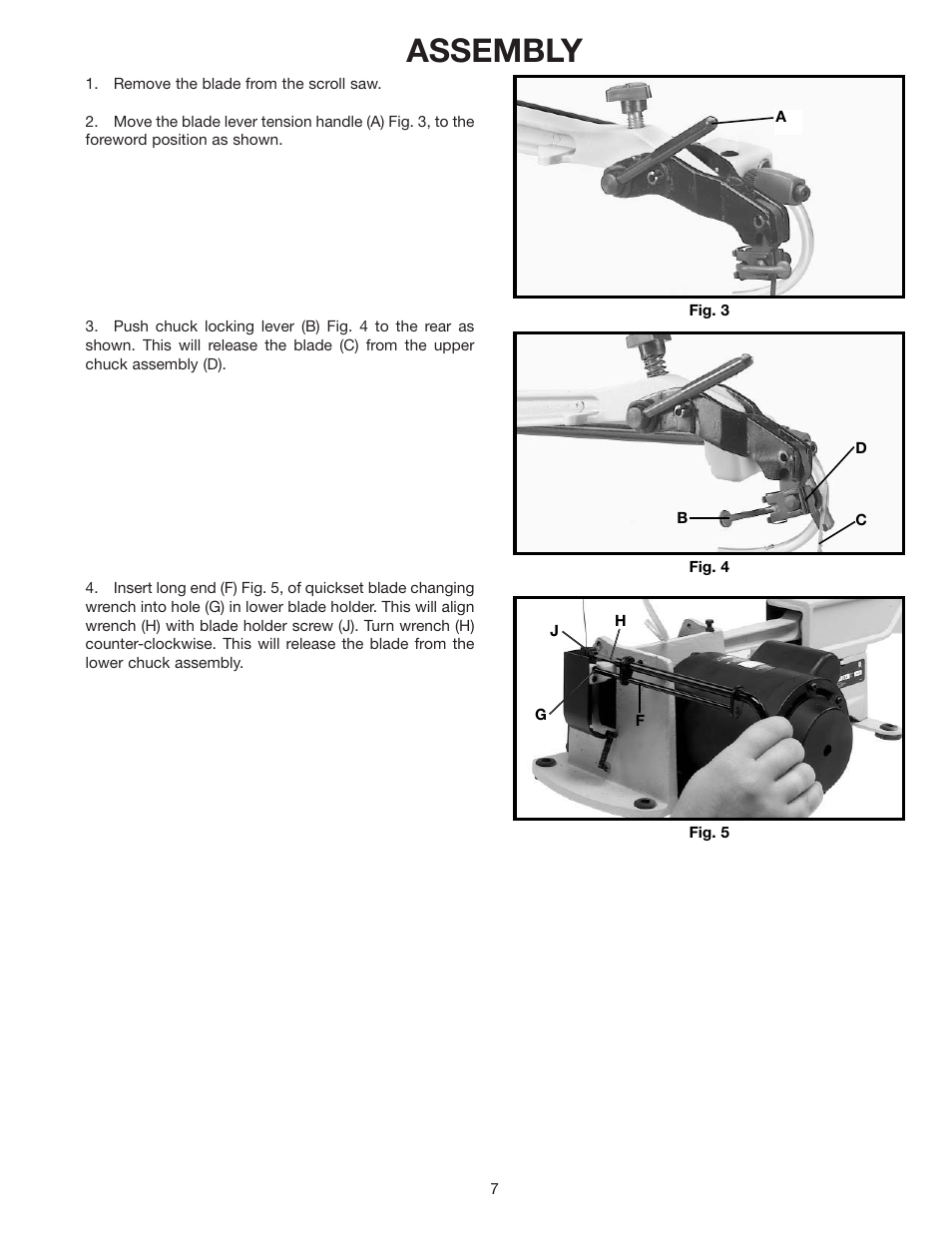 Assembly | Delta SHOPMASTER SS250 User Manual | Page 7 / 20