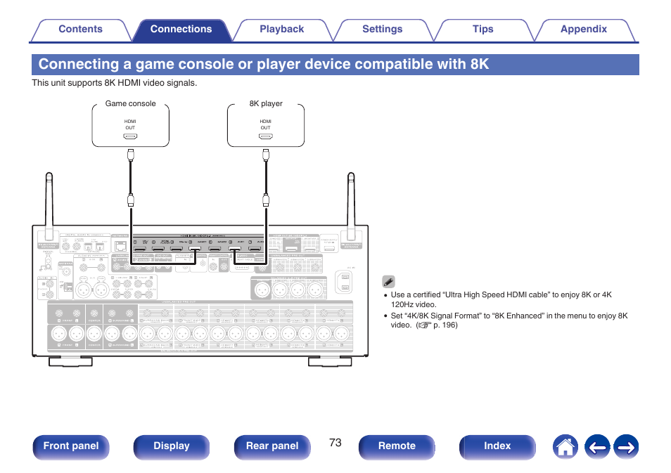 P. 73) | Marantz AV 10 Reference 15.4-Channel Home Theater Preamplifier/Processor User Manual | Page 73 / 336