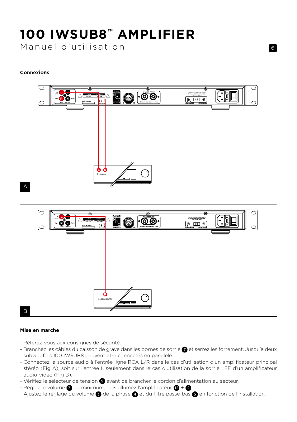 100 iwsub8, Amplifier | Focal 100 IWSUB8 Amplifier User Manual | Page 6 / 67
