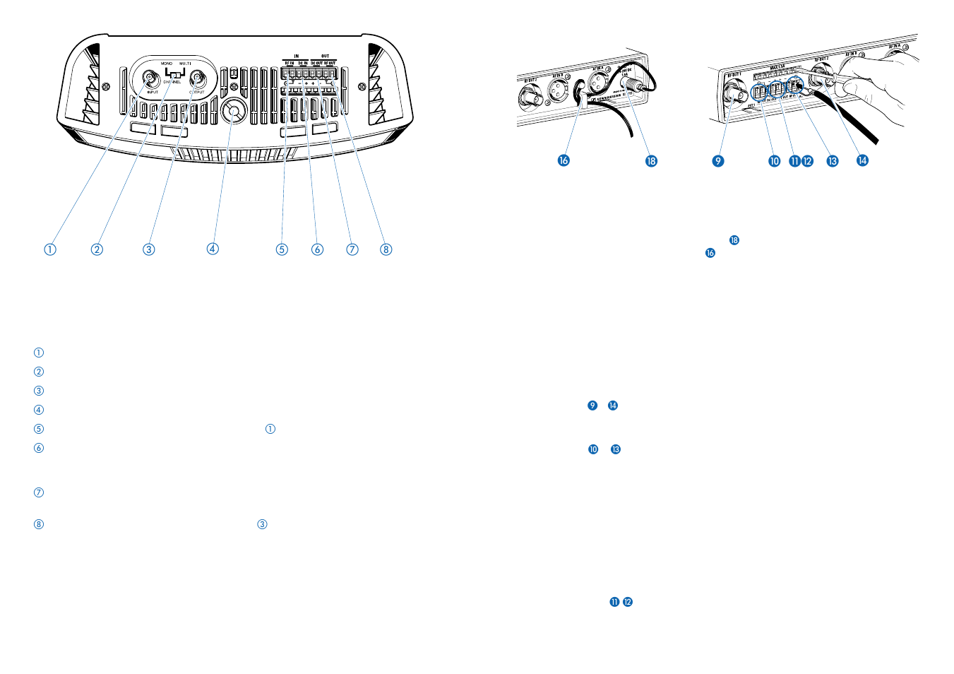 Elementos de conexión y mando del szi 1015, 1dispositivo de contratracción | Sennheiser SI 1015-8000 Dual System Package User Manual | Page 20 / 27