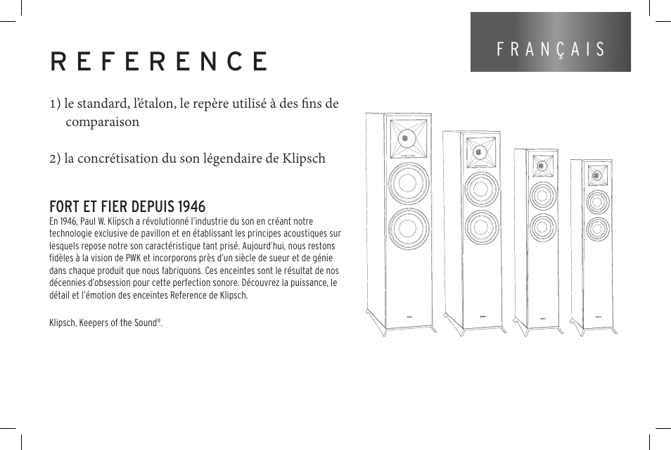 Fort et fier depuis 1946 | Klipsch Reference Premiere RP-500SA II Two-Way Dolby Atmos Elevation/Surround Speakers (Ebony, Pair) User Manual | Page 11 / 68
