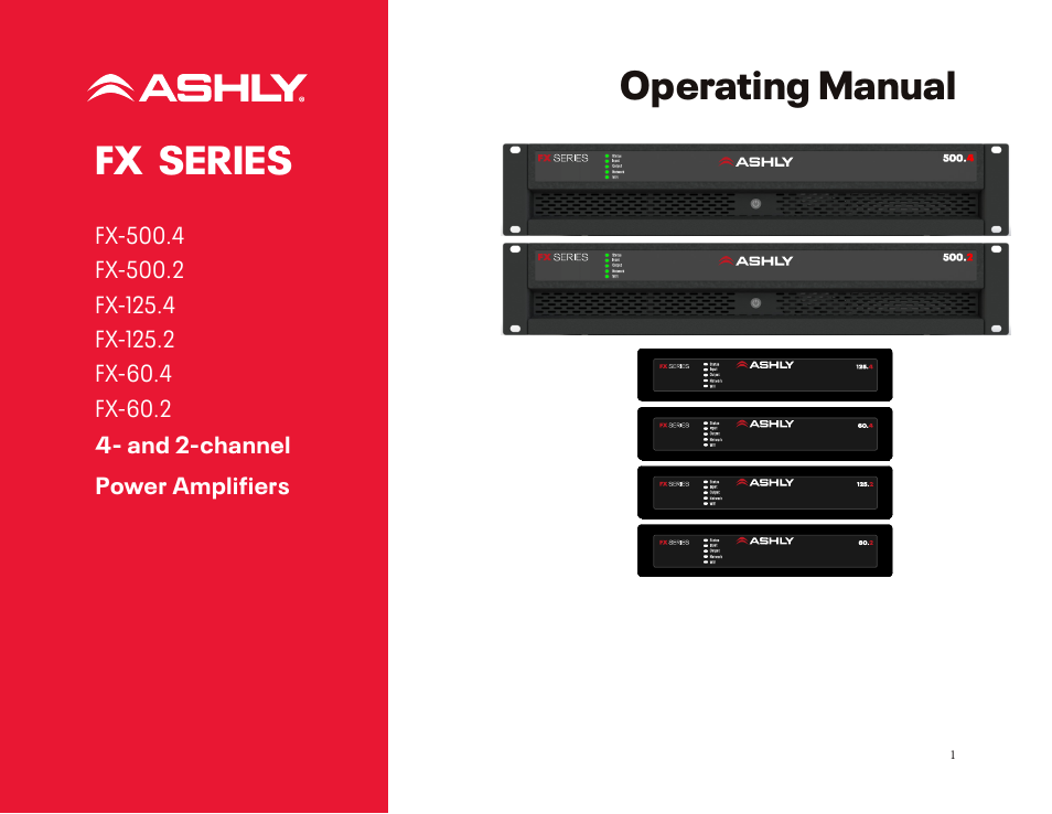 Ashly FX60.2 Multipurpose Installation Network Amplifier with DSP (1 RU, 1/2 Rack) User Manual | 23 pages