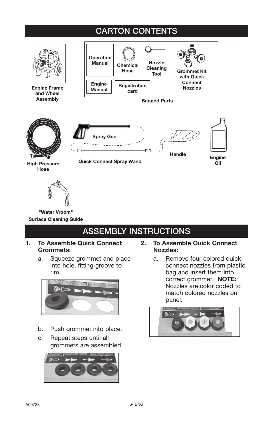 Assembly instructions carton contents | Delta A09733 User Manual | Page 6 / 18