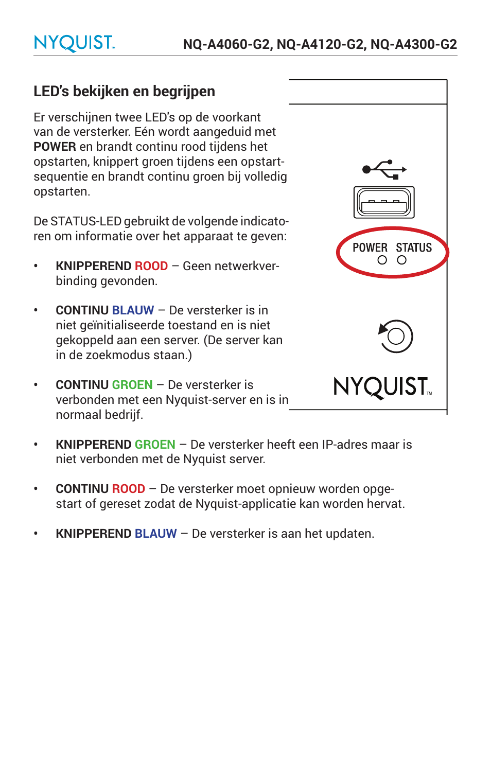 Led's bekijken en begrijpen | Bogen Nyquist Networked 4-Channel Power Amplifier (4 x 300W) User Manual | Page 55 / 60