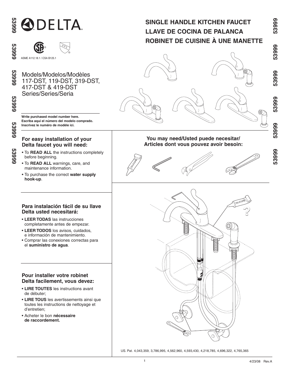 Delta 417-DST User Manual | 12 pages